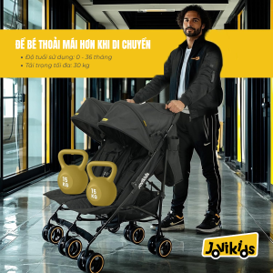 Xe đẩy trẻ em đôi Jovikids gấp gọn một tay cho bé 0-36 tháng
