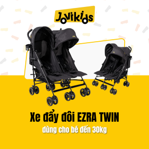 Xe đẩy trẻ em đôi Jovikids gấp gọn một tay cho bé 0-36 tháng