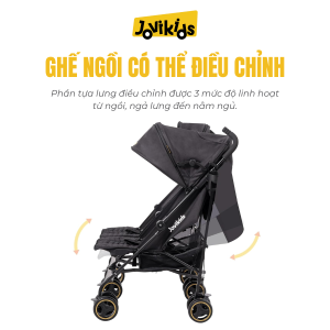 Xe đẩy trẻ em đôi Jovikids gấp gọn một tay cho bé 0-36 tháng
